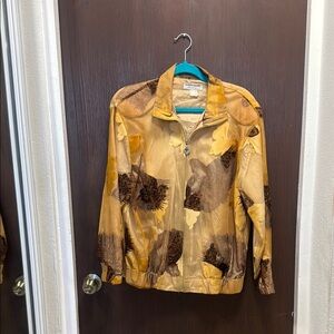 ASOS Brown and Tan Bomber Jacket with Artistic Pattern